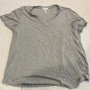 Grey V-neck shirt